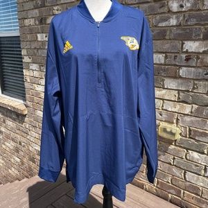 Men's Adidas Nashville Predators Hockey 1/4-Zip Loose Fit Pullover Shirt XL NWT